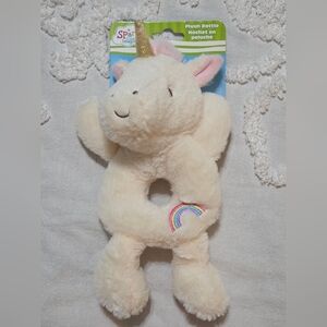 Spark Create Imagine Unicorn Rattle Plush - NIB Rainbow Baby Lovey Replacement
